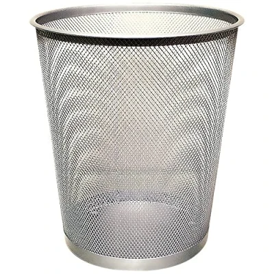 Image of Q Connect Waste Basket Mesh 18 Litre Silver KF00849