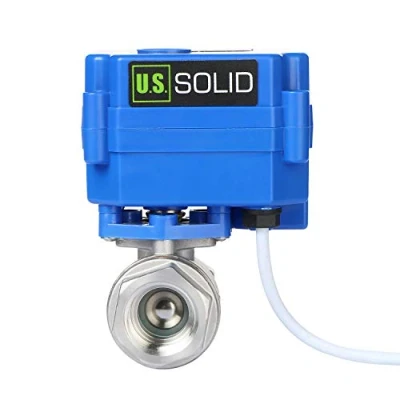 Image of U.S. Solid 1/2&quot; DN15 Motorized Ball Valve Stainless Steel BSP Electrical with Full Port, 9 24V AC/DC, 3 Wire Setup