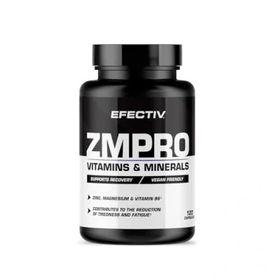 Image of Efectiv Sports ZM PRO Blend of Zinc, Magnesium and Vitamin B6 Supports Maintains Testosterone Levels Reduces Tiredness Fatigue 30 Servings 120 Capsules