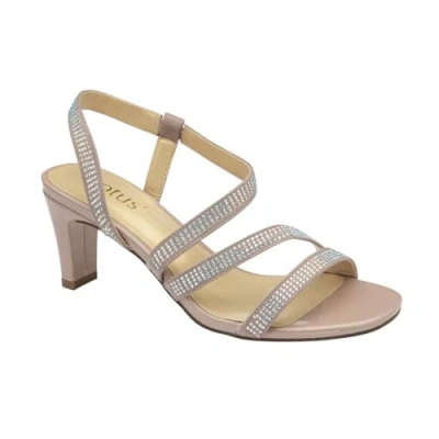 Image of Lotus Ladies Bernadette Pink Diamante Low Heeled Open Toe Occasion Sandals (Pink, UK Footwear Size System, Adult, Women, Numeric, Medium, 4)