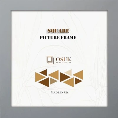 Image of OSUK Modern 9x9 Inch Square Photo Frame Silver Picture Frames With Safe Perspex Front &amp; Wall Hanging Hooks Wood Effect 9x9&quot; (22.8 x 22.8cm)