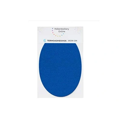 Image of Iron on Patches for Tracksuits and Sportive Clothing 6 Elbow or Knee 13,9 x 9,3 cms. Color: Royal Blue
