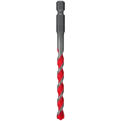 Image of fischer 561645 D U Hex Universal Drill Bit, 7mm, 7/60/100, for Brick/Wood/Tiles/Plastics/Steel/Concrete, Red/Silver