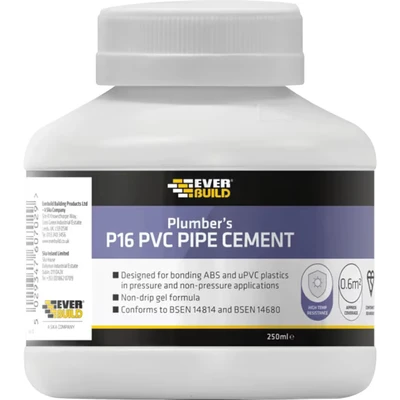 Image of Everbuild P16 Plumbers PVC Pipe Cement, 250 ml