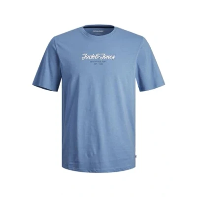 Image of JACK &amp; JONES Men&#039;s Jjhenry Tee SS Crew Neck T Shirt, Pacific Coast/Print, S