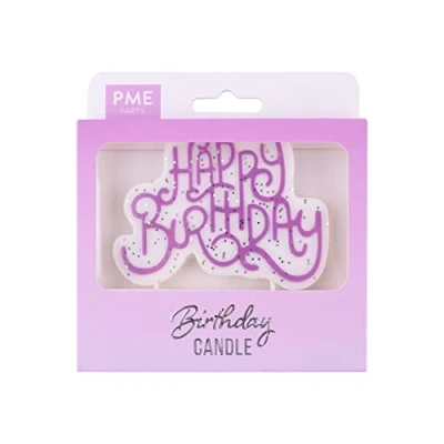 Image of PME Happy Birthday Candle Pink Sparkly