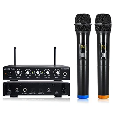 Image of Sponsored Ad Sound Town 16 Channels Wireless Microphone Karaoke Mixer System with Optical (Toslink), AUX and 2 Handheld