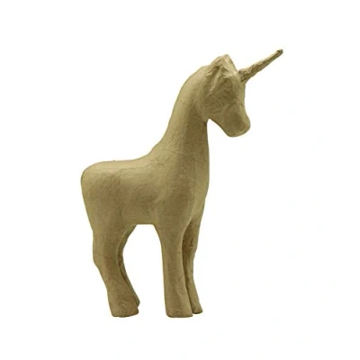 Image of Décopatch Ref SA168O Unicorn Papier Maché Object to Decorate 16 x 6 21cm with Papers &amp; PaperPatch Glue, Glitter, Paints, Unicron