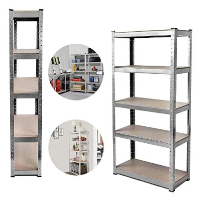 Image of EFAN 150 x 70 30cm Garage Shelving Unit, 5 Tier Heavy Duty Metal Racking Storage Utility Shelves For wall, 875kg Capacity / 175KG Per Shelf, Boltless Assembly, Workshop, Kitchen, Bedroom