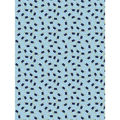 Image of Décopatch Ref FDA823C Blue Envelopes Pattern Paper Pack Each Sheet 30 x 40cm, of 20 Sheets Best Used With Décopach Glue &amp; Varnish,