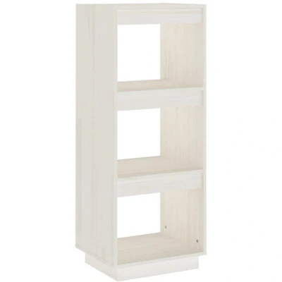 Image of vidaXL Book Cabinet/Room Divider White 40x35x103 cm Solid Pinewood