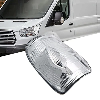Image of GSRECY Door Wing Mirror Indicator Signal Light Amber/Clear Lens Cover Housing Compatible With Ford Transit MK8 2014 &gt; ON (Left Side Clear Lens)