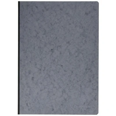Image of Clairefontaine Ref 791465C Age Bag Clothbound Notebook (192 Pages) A4 Size, Lined Rulings, 90gsm Brushed Vellum Paper Grey Leather Effect Cover