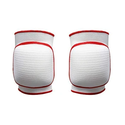 Image of Playwell Deluxe Judo/Ju Jitsu Thick Padded White Knee Pads (Medium)