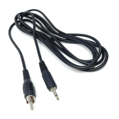 Image of DRUT 2m 3.5mm Mono Jack Plug To RCA Phono Single Lead Cable 6.5ft Black Nickel