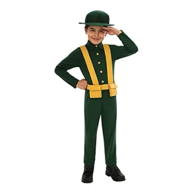 Image of Bristol Novelty CF228XL WWI Soldier (BN Original) Extra Large Costume, Boys, Green, Yellow, Age 10 12 Years Old