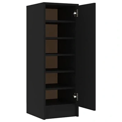 Image of vidaXL Shoe Cabinet Household Supplies Wardrobe Organiser Storage Shelf Rack Footwear Stand Cupboard Chipboard Black