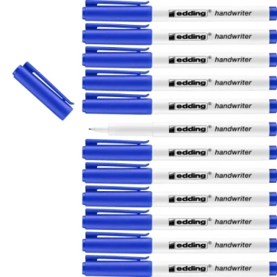 Image of Edding Handwriter Handwriting Pen Blue Ink 0.6mm Pack of 12