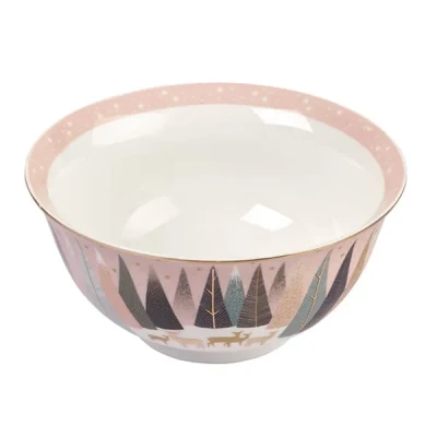Image of Sara Miller Frosted Pines Collection Deer Candy Bowl