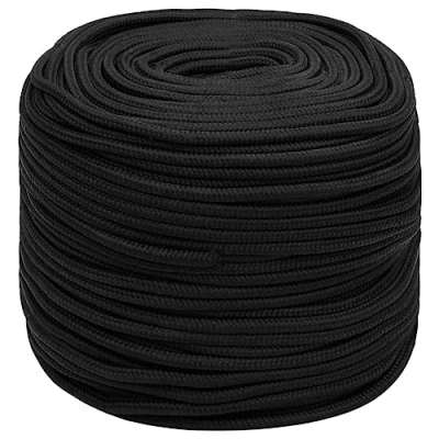 Image of vidaXL Boat Rope Full Black 6 mm 100 m Polypropylene