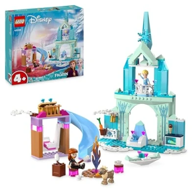 Image of LEGO ǀ Disney Princess Elsa’s Frozen Castle Buildable Toy for 4 Plus Year Old Girls and Boys, Includes Elsa Anna Mini Doll Figures 2 Animal Toys, Fun Birthday Gift 43238