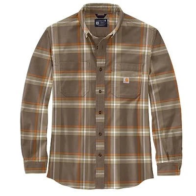 Image of Carhartt Men Herren Langarmhemd Flannel L/S Plaid Shirt, Farbe:Chestnut, Größe:2XL T, Brown, XXL