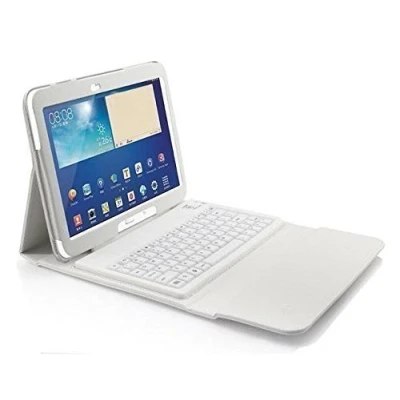 Image of L&amp;C® Bluetooth Keyboard Case For Samsung Galaxy 10.1 Inch Tab 4 Tablet Flip Stand T530 (White)
