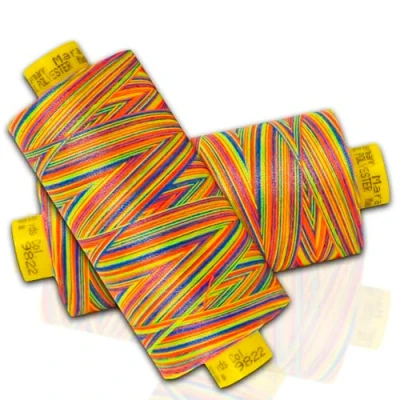 Image of Mara Multicolour Sewing Thread Gutermann Multi Colour 30 2 Spools,300m (Colour 9822)