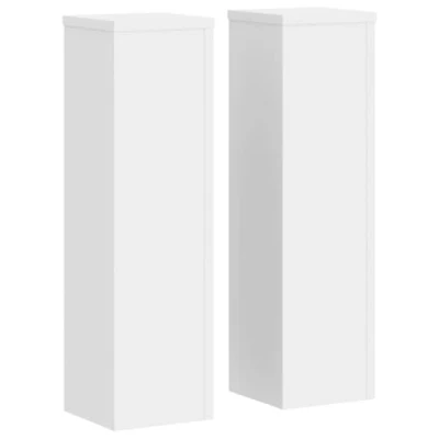 Image of vidaXL Plant Stand 2pcs White 17x17x60 cm Engineered Wood