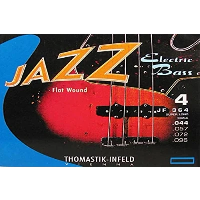 Image of Thomastik Saiten für E Bass Jazz Flat Wound Satz JF364 4 string super long scale 36&quot;,Silver