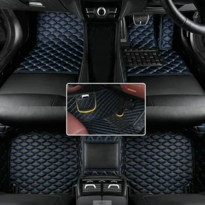 Image of Wptwordcn Custom Personalized Floor Mats for CarsLuxury Full Coverage All Weather Car Anti Slip Leather Mat Set 99% of Cars, Trucks &amp; SUVs (Color 3)