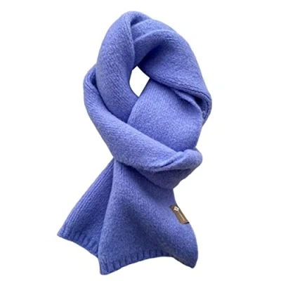 Image of Fashion Solid Warm Cashmere Scarf for Women Winter Design Knitted Neckercheif Thick Woolen Yarn Shawl Neck Wrap