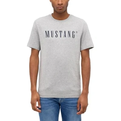 Image of MUSTANG Men&#039;s Style Austin T Shirt, Mid Grey Mélange 4140, 6XL