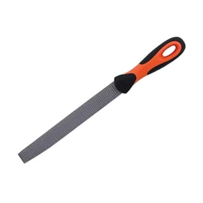 Image of Bahco 6 342 08 2 Hieb Half Round Rasp with Handle, Multi Colour, 200 mm
