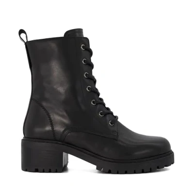 Image of Dune London Womens Ladies PERCENT Casual Lace Up Boots Black Leather (archived) Size UK 8