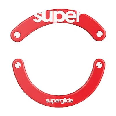 Image of Superglide2 New Controllable Speed textured Surface Smoothest Mouse Feet/Glides Made with Ultra Strong Glass Smooth and Durable Sole for Logitech G703 / G603 G403 [RED]