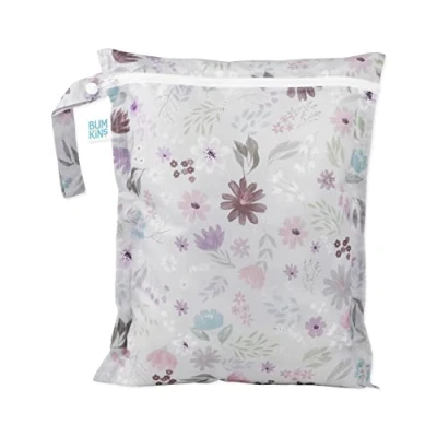 Image of Bumkins Waterproof Wet Bags for Baby, Travel, Swimsuit, Cloth Diapers, Pump Parts, Gym Clothes, Toiletries, Strap to Stroller, Zipper Reusable Bag, Packing Pouch