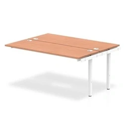 Image of Impulse Bench B2B Ext Kit 1600 White Frame Office Desk Beech