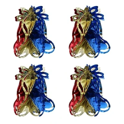 Image of Foil Ceiling Decorations Multi Colour Christmas 2 Tone Set 4 30cm Bells