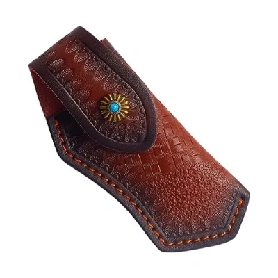 Image of DONGKER Knife Sheath,EDC Leather Pocket Case w/Snap Closure Fit for 5&quot; Folding (Without Knife)