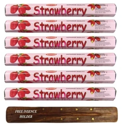 Image of Exotic Fruit Fragrance Incense Sticks Various Assorted Perfume Scented Room Aroma 120 Joss Stick (Strawberry)