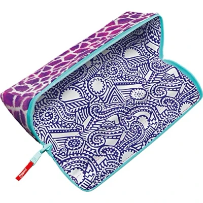Image of Maped XXL Pencil Case for School Personalised Reversible with 1 Side to Colour in Large Convenient Opening Triangular 22 x 6 cm Purple Velvet