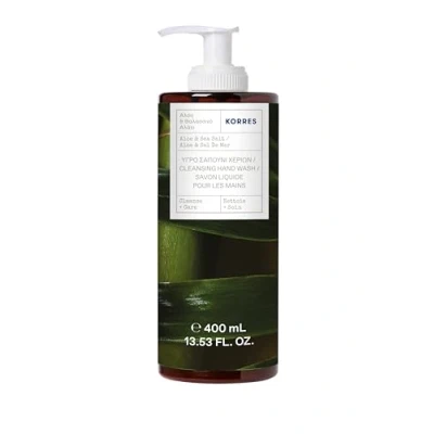 Image of KORRES ALOE &amp; Sea Salt Liquid Hand Soap Gentle Cleansing and Moisturizing Skin with Scent Silicone Paraben Free Vegan 400ml