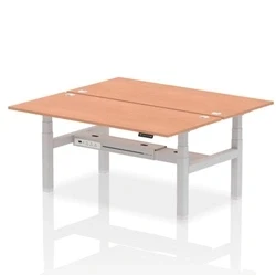 Image of Air B2B 1800x800mm Height Adjustable 2P Bench Desk CP Beech/Silver