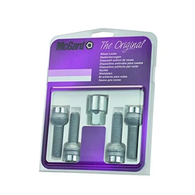 Image of 28026SU Wheel Lock Bolts SU M12 x 1,5, radius seat, shaft length 36,0 mm, Overall 59,7 Hex size 17mm, Key diameter 25,8 mm