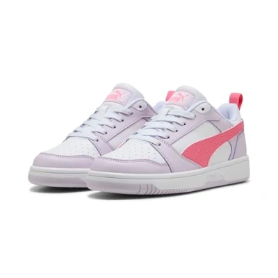 Image of PUMA Rebound V6 LO JR Sneaker, Lilac Frost Magic Rose White, 3 UK