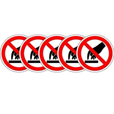 Image of ISO Safety Label Sign International Do not Touch Symbol Self Adhesive Sticker 50mm Diameter (Pack of 5 Stickers)