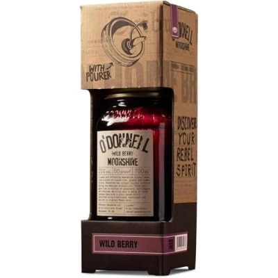 Image of O’Donnell Moonshine Starter Kit Wild Berry Flavour 700ml Mason Jar and Pouring Lid for First Timers Gift Idea Premium Liqueur Natural Ingredients Vegan 20% ABV 40 Proof