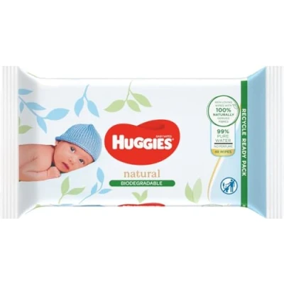Image of Huggies Natural Care, Baby Wipes 12 Packs (576 Total) Biodegradable Wet in Recyclable Packaging 99 Percent Pure Water and Fragrance Free