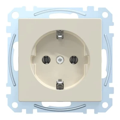 Image of Merten MEG2300 0419 SCHUKO Socket Outlet, Higher Touch Protection, Plug in Terminals, Polar White, System M